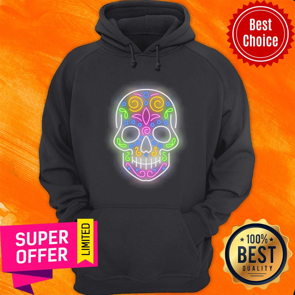 Light Neon Day Of The Dead Muertos Sugar Skull Shirt
