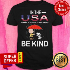 Snoopy And Charlie Brown In The USA Where You Can Be Anything Be Kind LGBT Shirt