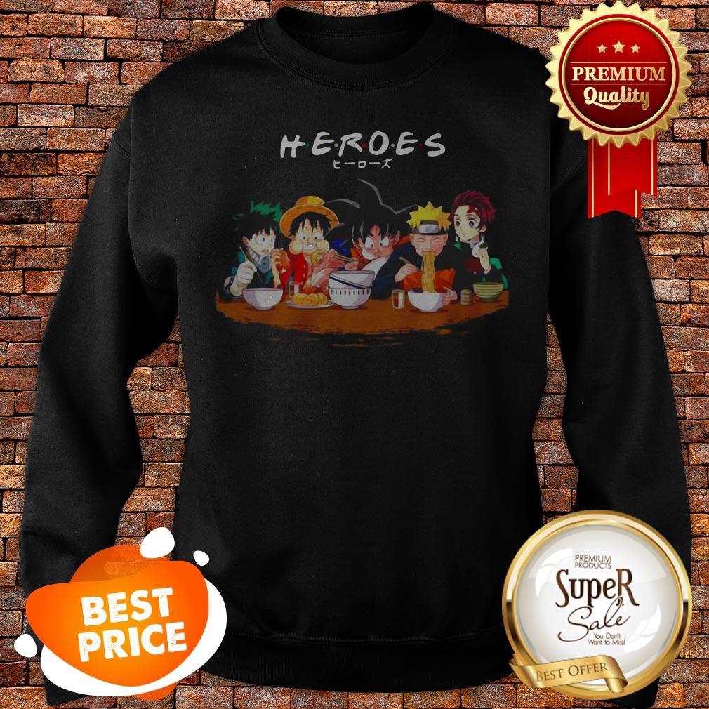 Mashup Heroes Characters Anime Eat Together Shirt