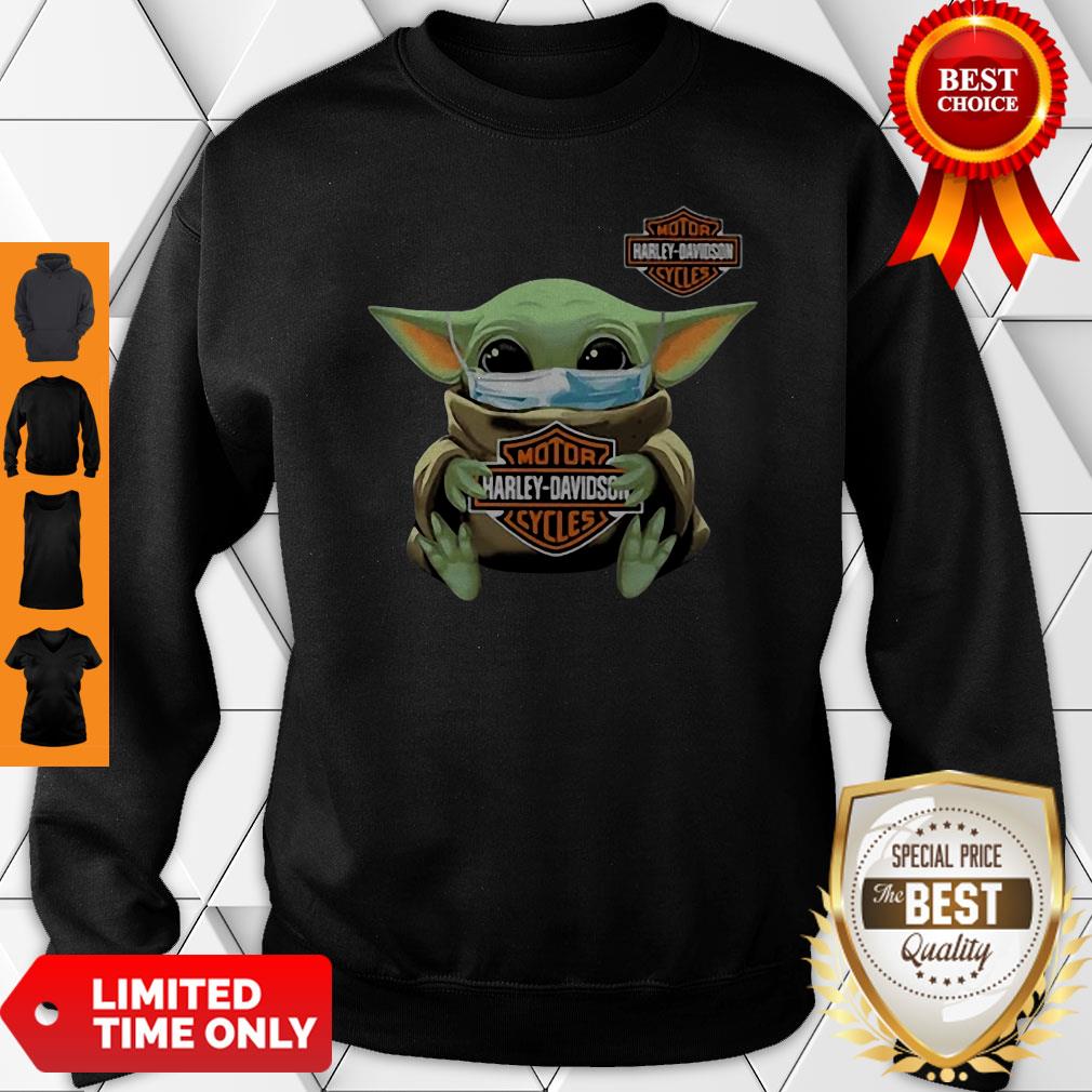 Baby Yoda Mask Motor Harley Davidson Cycles Coronavirus Shirt