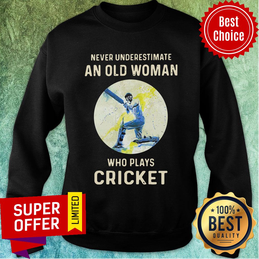 Never Underestimate An Old Woman Who Plays Cricket Shirt