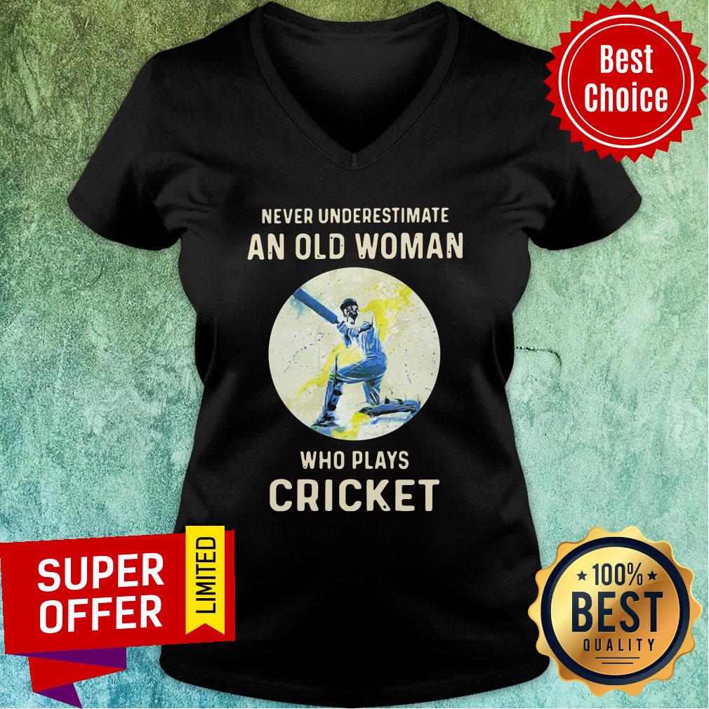Never Underestimate An Old Woman Who Plays Cricket Shirt