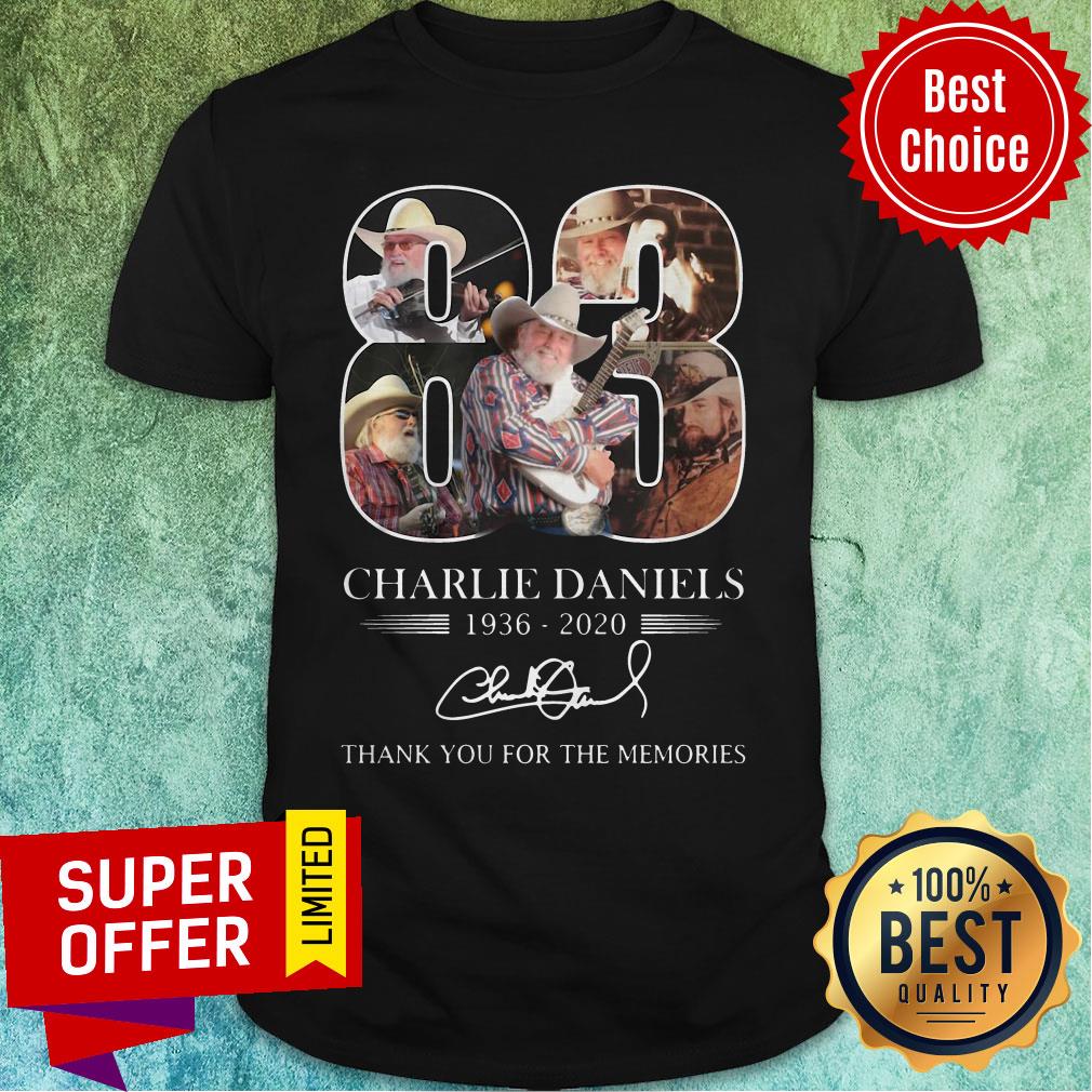 Nice Charlie Daniels 83 1936-2020 Signature Thank You For The Memories Shirt