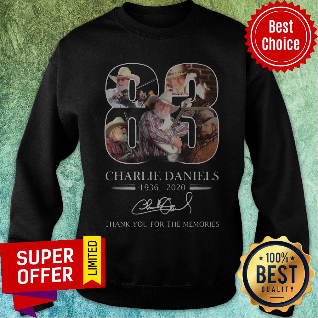 Nice Charlie Daniels 83 1936-2020 Signature Thank You For The Memories Shirt