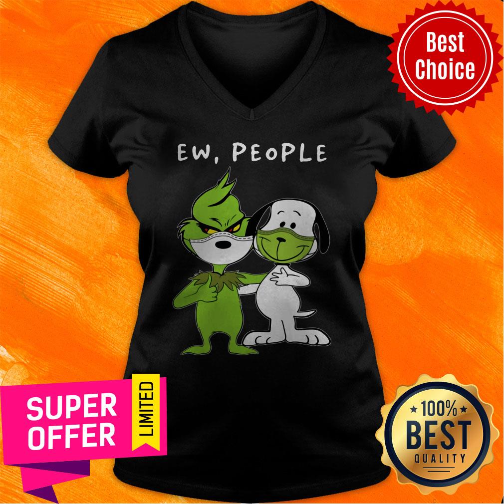 Nice Snoopy And Grinch Face Mask Ew People Shirt
