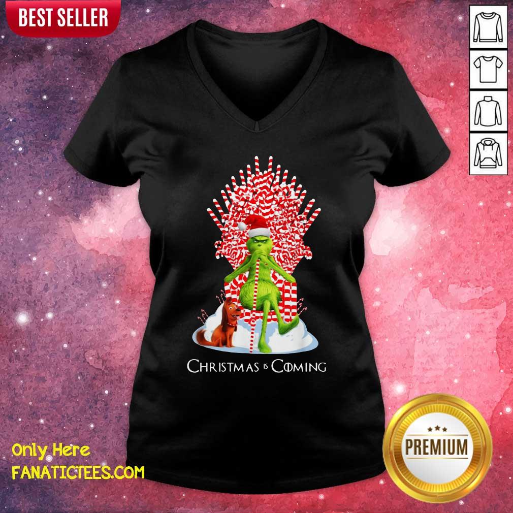 Nice The Grinch And Dog Christmas Is Coming Shirt