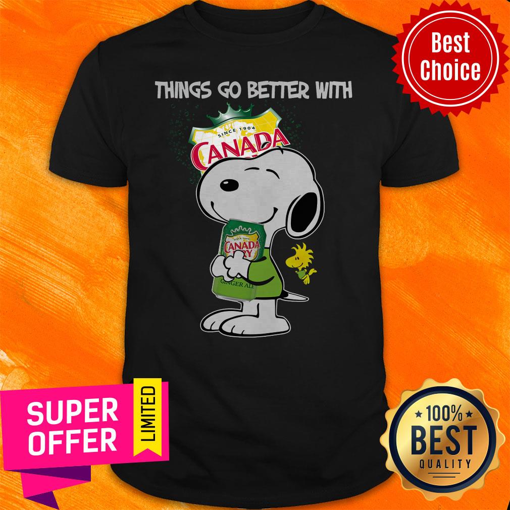 Offiical Snoopy Hug Canada Dry Things Go Better With Canada Dry Shirt
