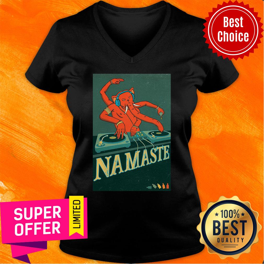 Premium Elephant Music Ganesha Dj Namaste Shirt