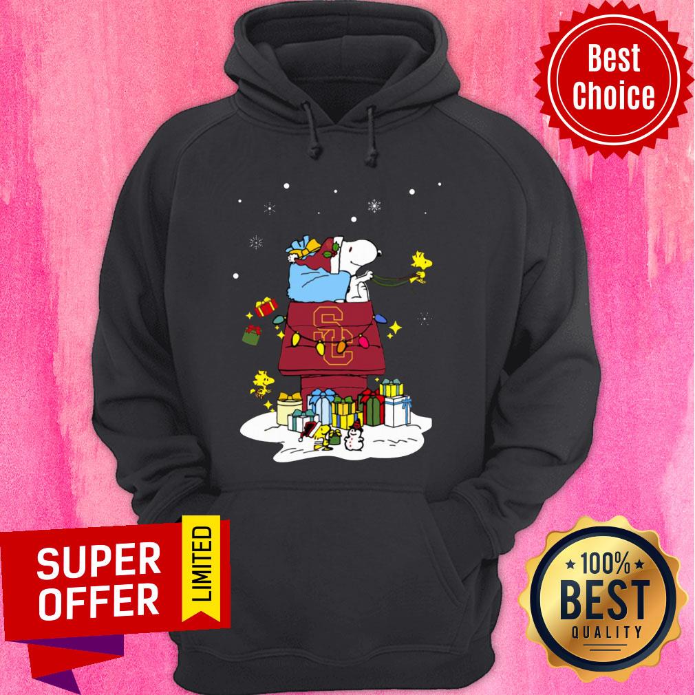 Premium USC Trojans Santa Snoopy Wish You A Merry Christmas Shirt