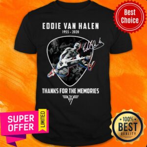 Top Eddie Van Halen Playing Guitar 1955-2020 Thanks For The Memories Signature Shirt