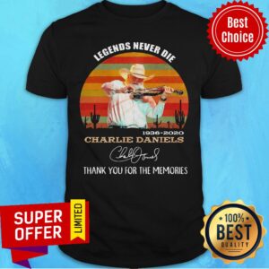 Legends Never Die 1936 2020 Charlie Daniels Thank You For The Memories Signature Vintage Shirt