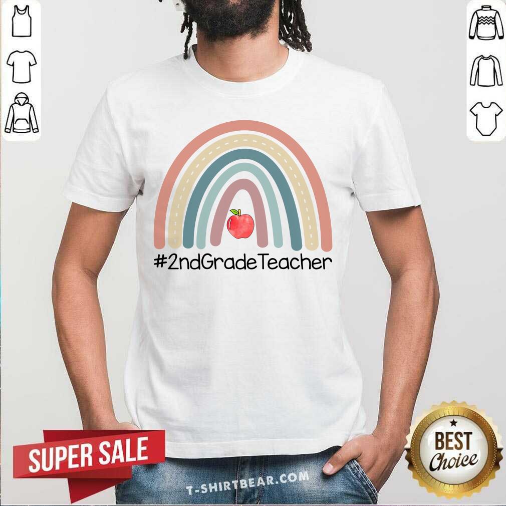 Rainbow Apple 2nd Grade Teacher Shirt