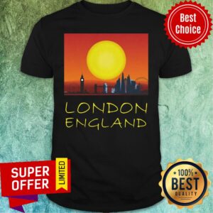 Top London City Skyscraper Skylines Vintage Sunset Retro Silhouette Shirt