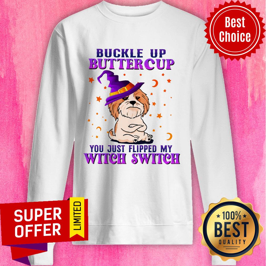 Shih Tzu Buttercup You Just Flipped My Witch Switch Halloween Shirt