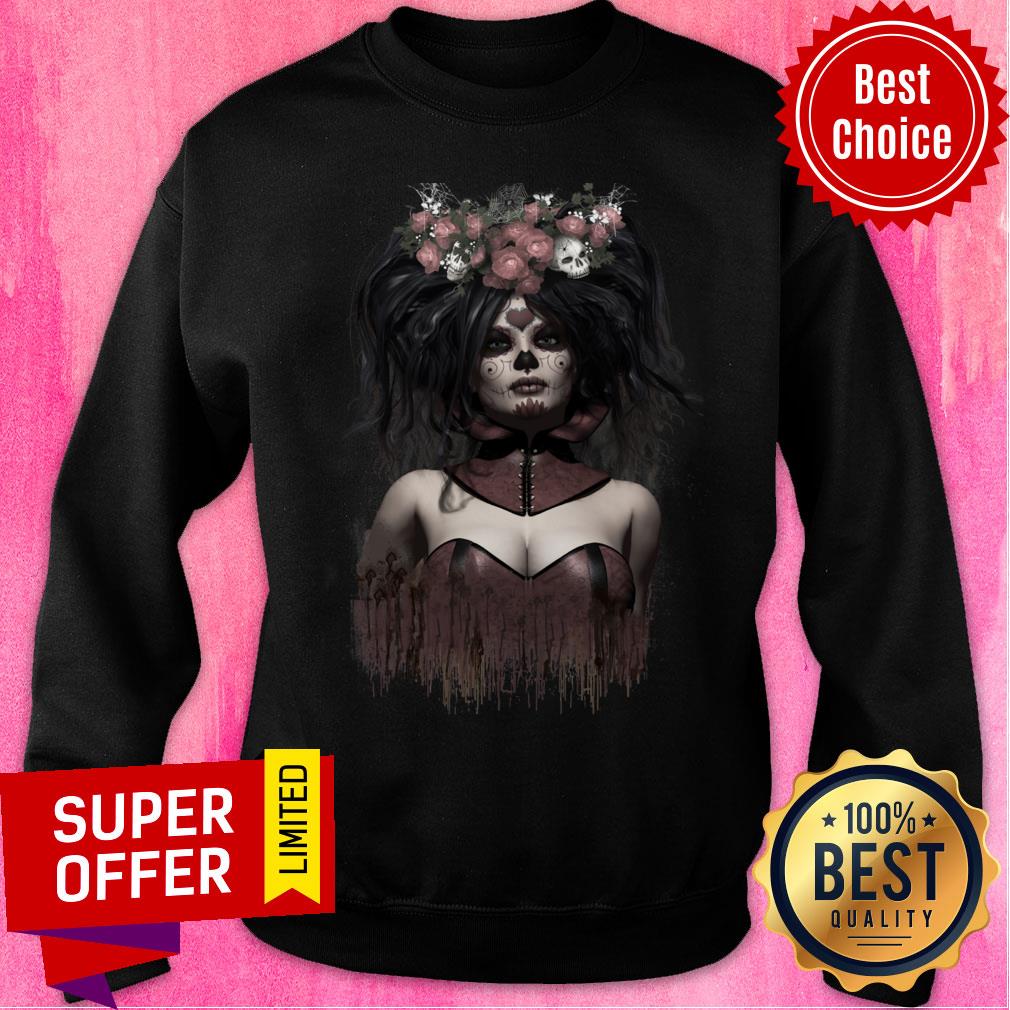 Skeleton Lady Sugar Doll Day Of The Dead Shirt