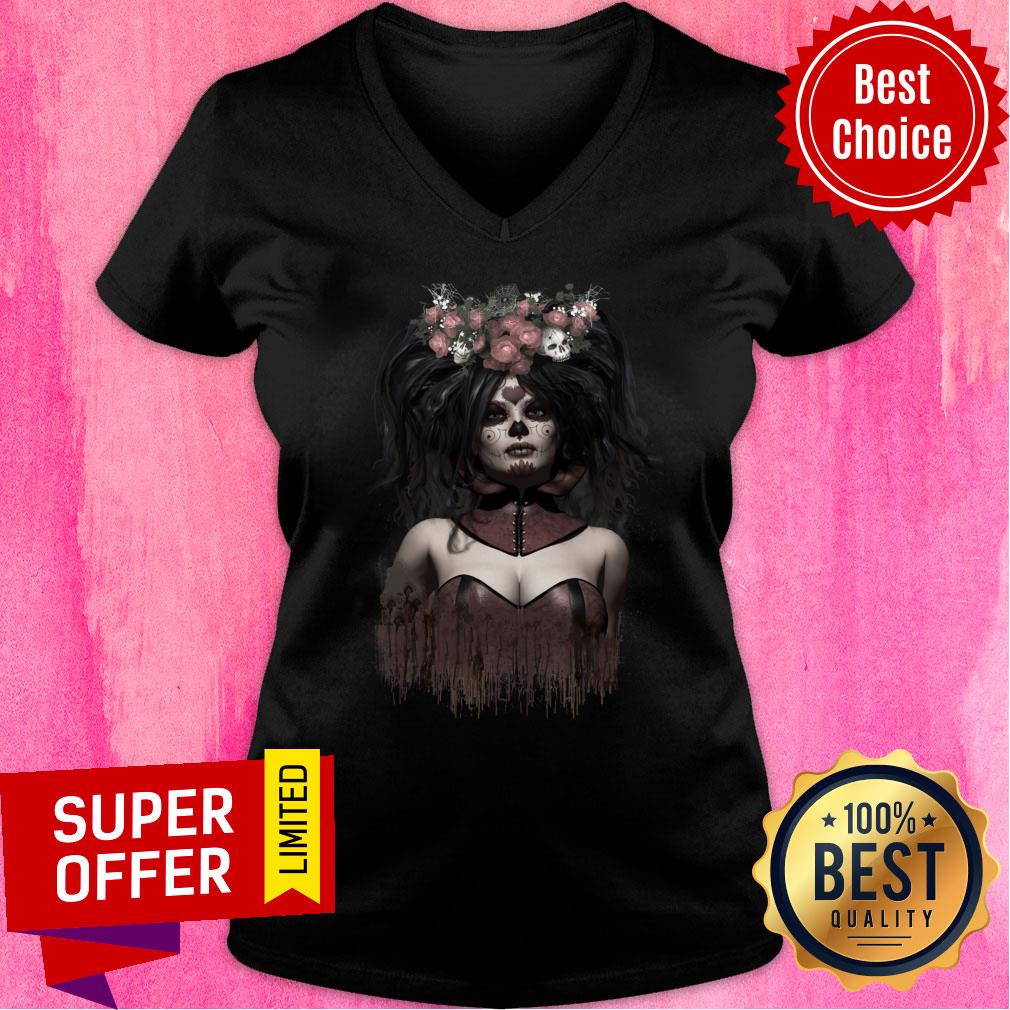 Skeleton Lady Sugar Doll Day Of The Dead Shirt