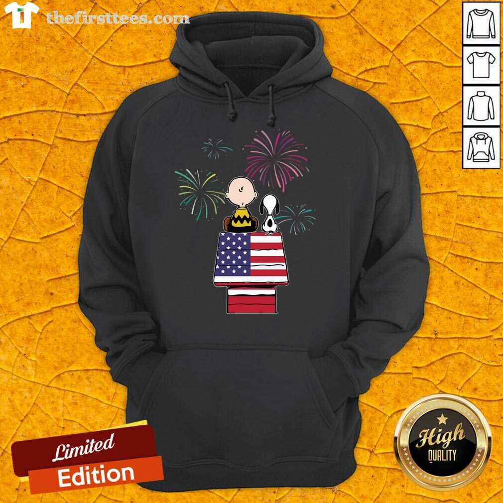 Snoopy And Charlie Brown American Flag Shirt