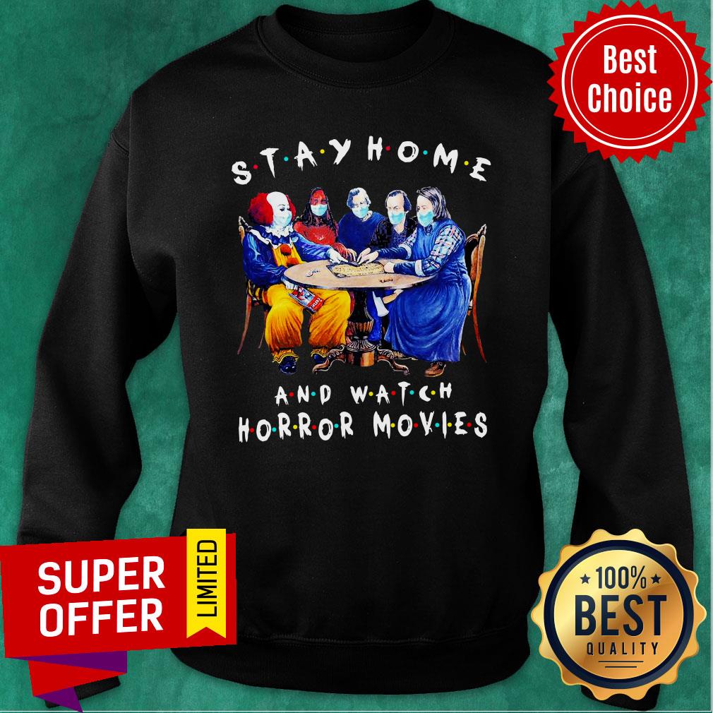 Stay Home And Watch Horror Movies Face Mask Shirt