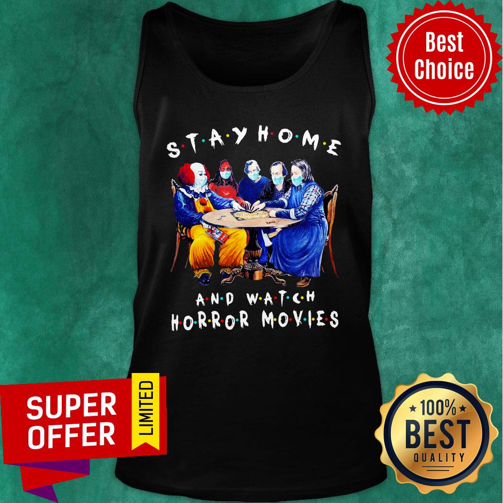 Stay Home And Watch Horror Movies Face Mask Shirt