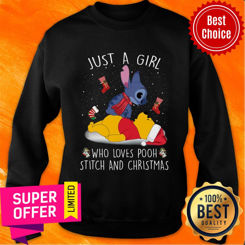 Stitch Just A Girl Who Loves Pooh Stitch And Christmas Shirt