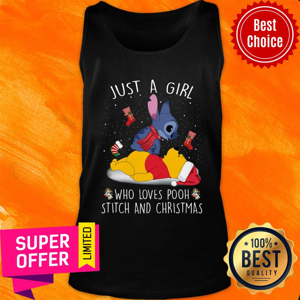 Stitch Just A Girl Who Loves Pooh Stitch And Christmas Shirt