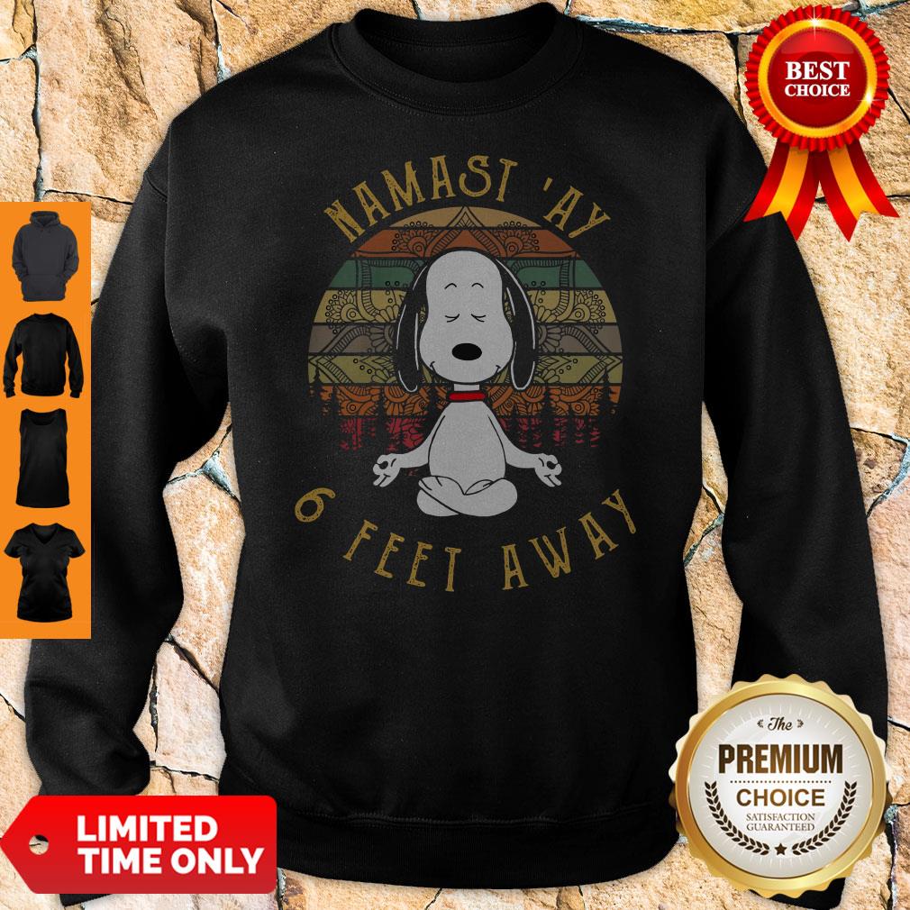 Official Snoopy Namast’ay 6 Feet Away Vintage Shirt