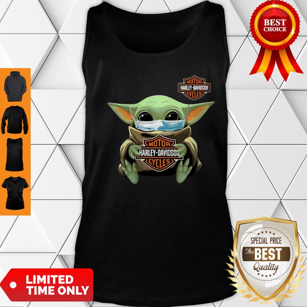 Baby Yoda Mask Motor Harley Davidson Cycles Coronavirus Shirt