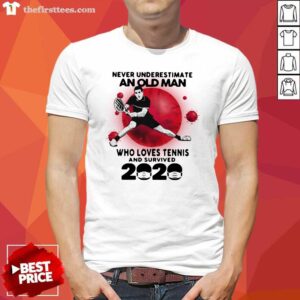 Original Never Underestimate An Old Man Who Loves Tennis And Survived 2020 Mask Covid 19 Shirt