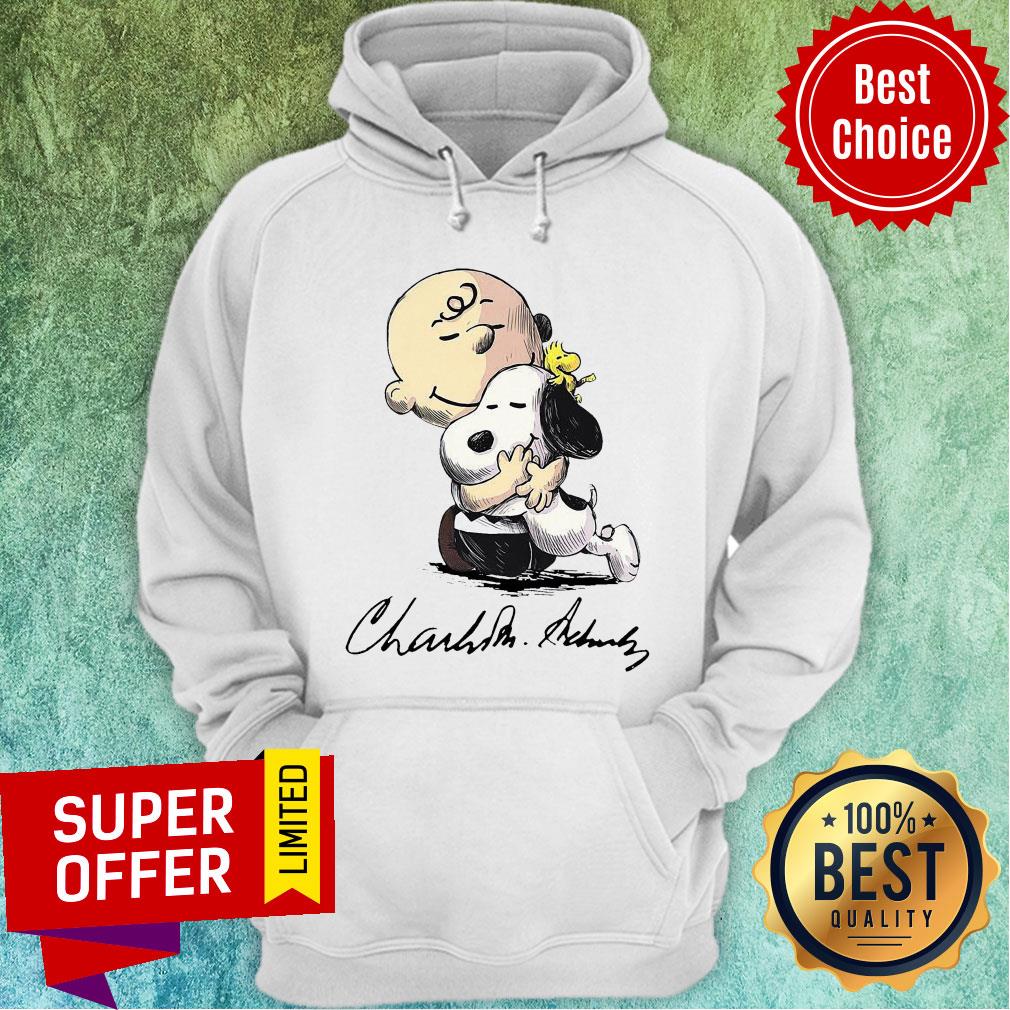 The Peanuts Snoopy Hug Charlie Brown And Woodstock Signature Shirt
