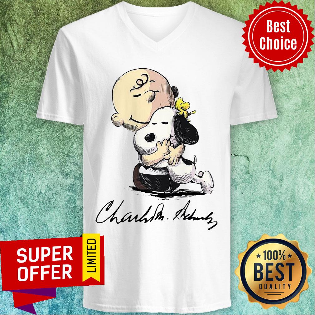 The Peanuts Snoopy Hug Charlie Brown And Woodstock Signature Shirt