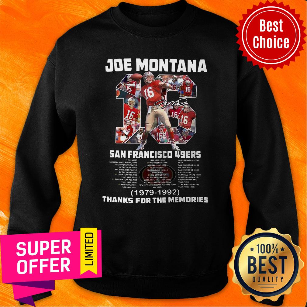 Top 2021 Joe Montana 16 San Francisco 49ers 1979 1992 Signature Shirt