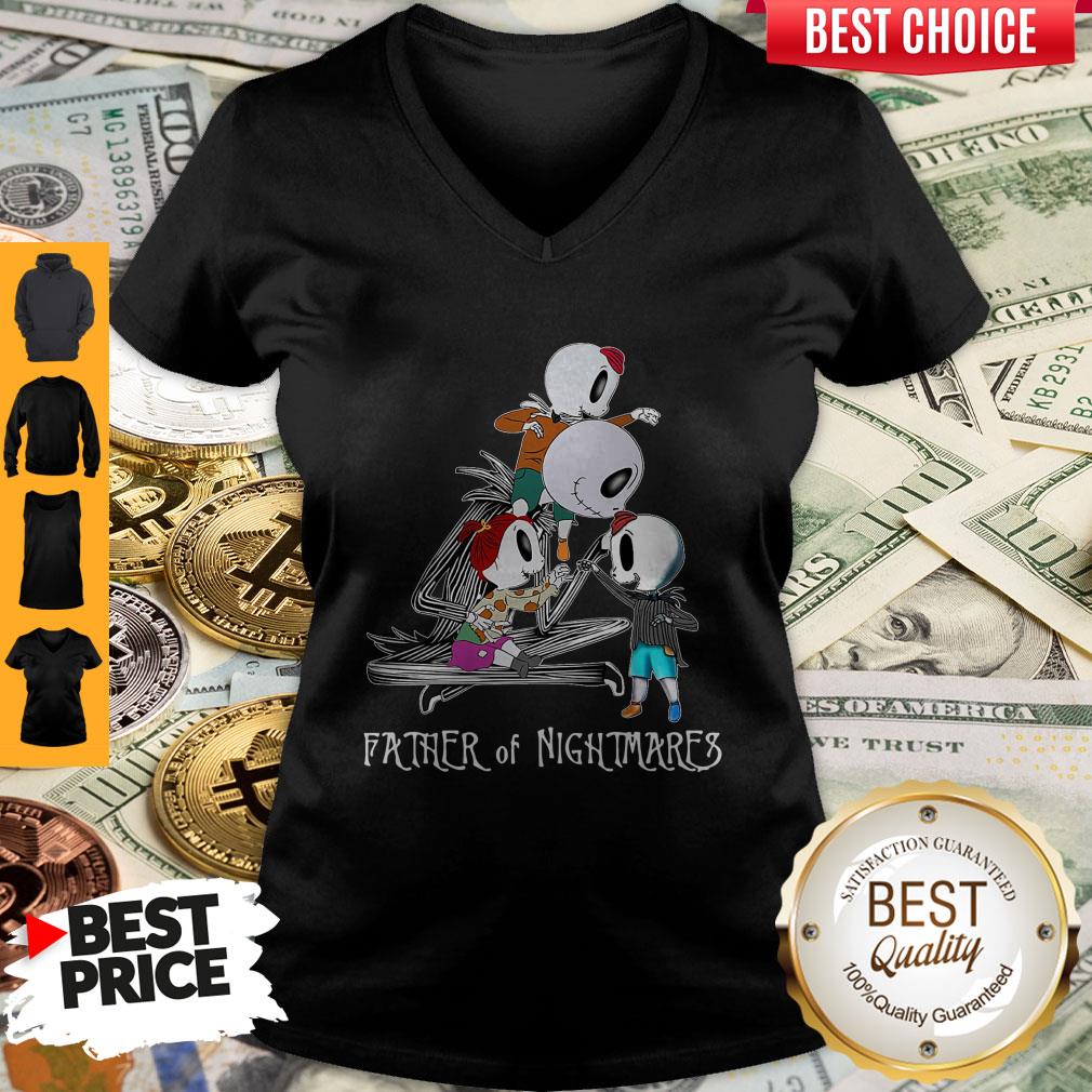 Top Jack Skellington Father Of Nightmare With Two Daughters And Son Shirt