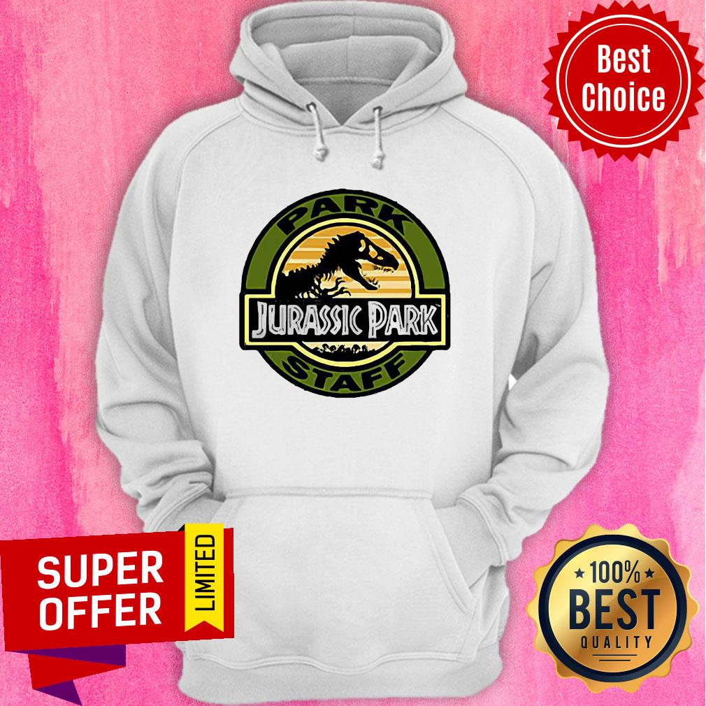 Top Jurassic Park Staff Logo Pocket Patch Graphic Shirt