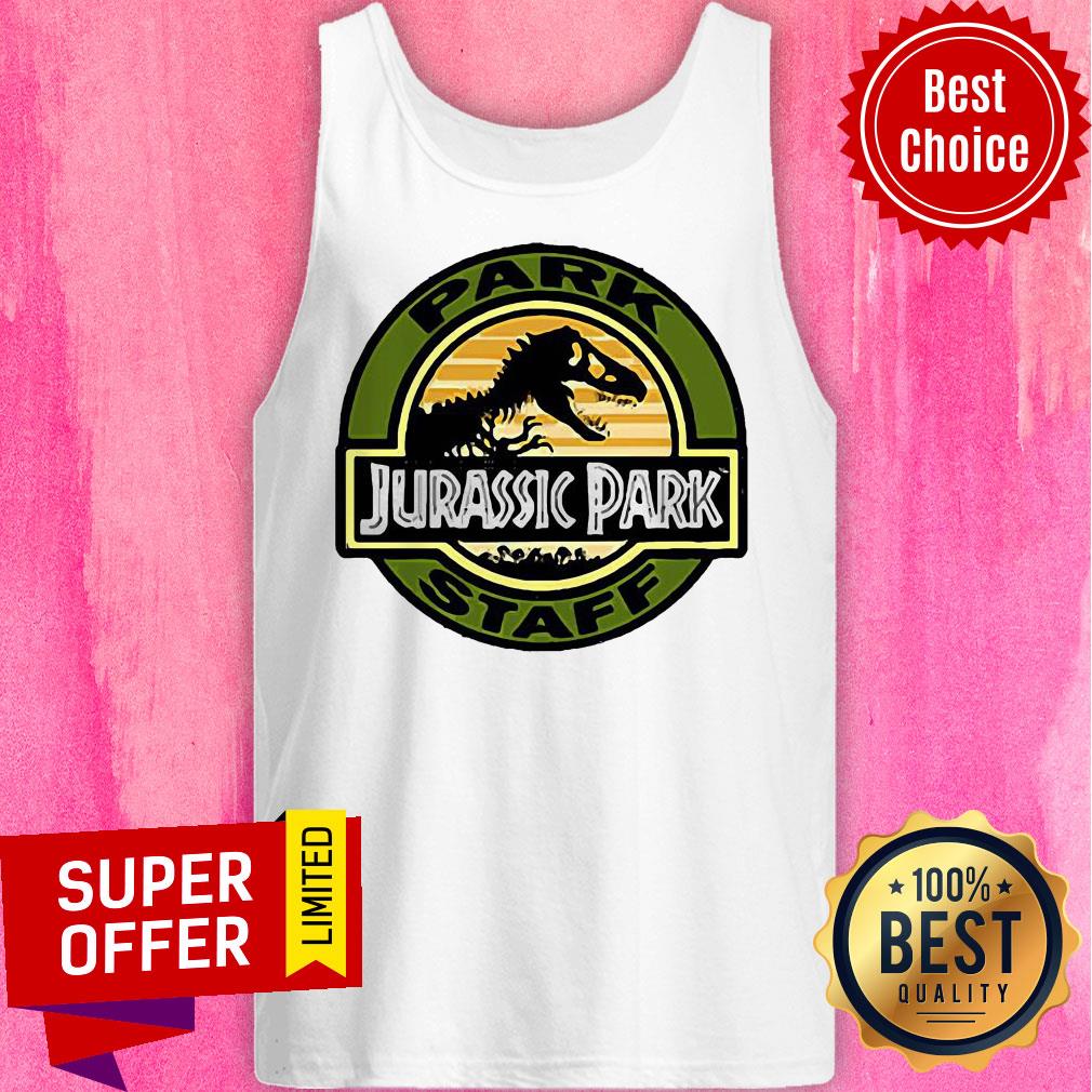Top Jurassic Park Staff Logo Pocket Patch Graphic Shirt
