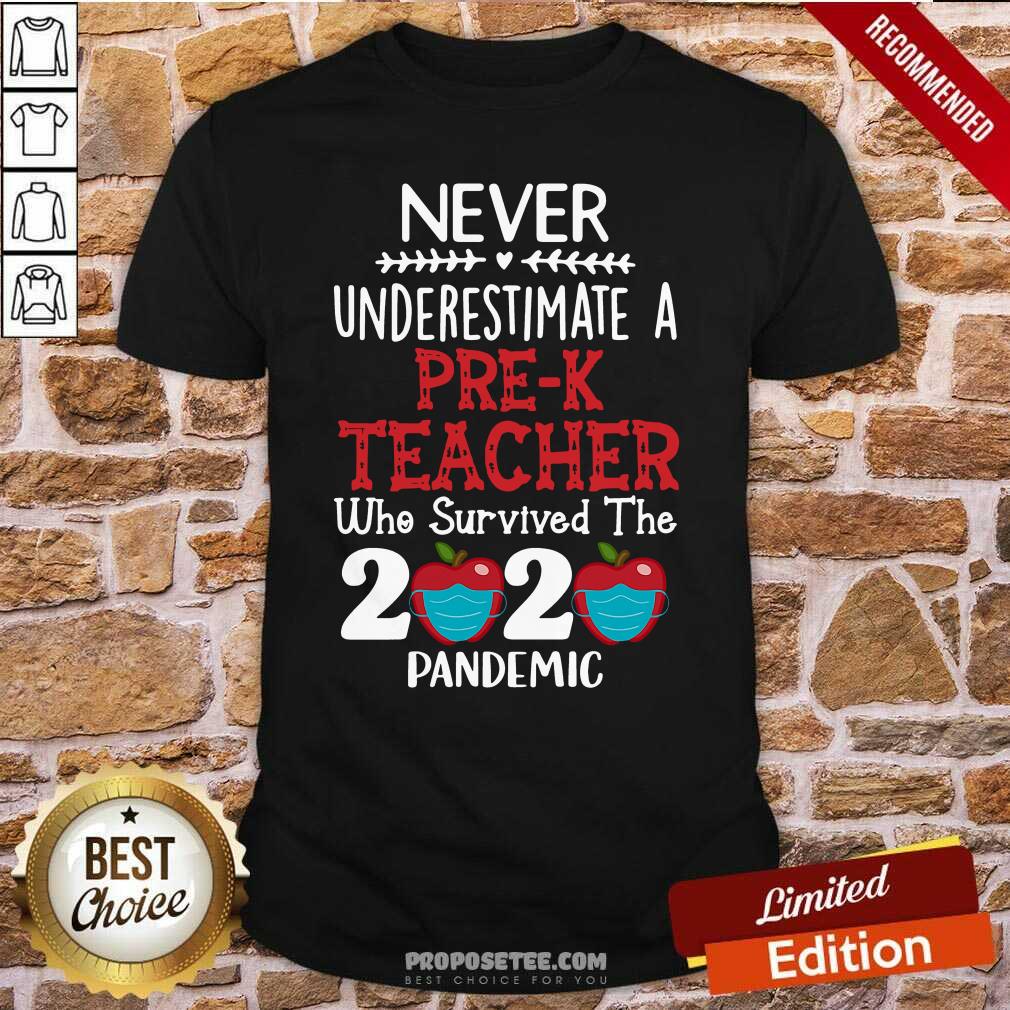 Top Never Underestimate A Pre-K Teacher Who Survived 2020 Pandemic Shirt