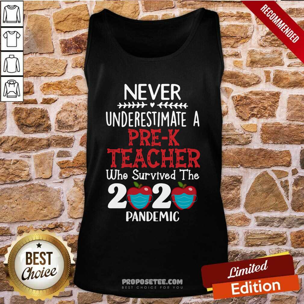 Top Never Underestimate A Pre-K Teacher Who Survived 2020 Pandemic Shirt