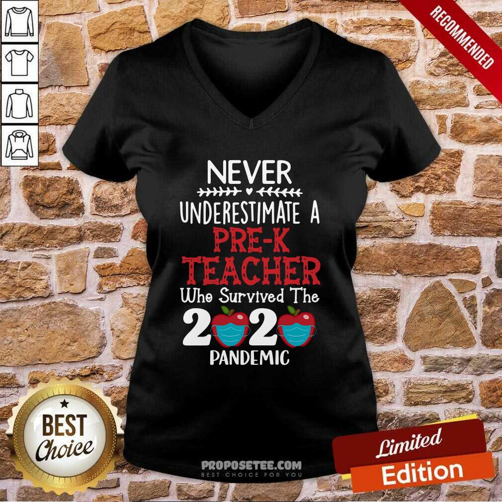 Top Never Underestimate A Pre-K Teacher Who Survived 2020 Pandemic Shirt