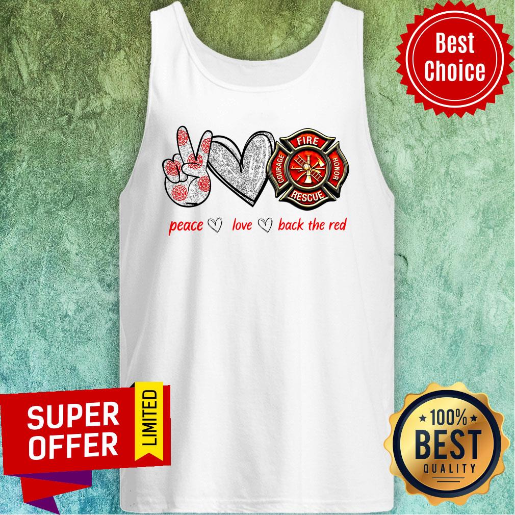 Top Peace Love Back The Red Shirt