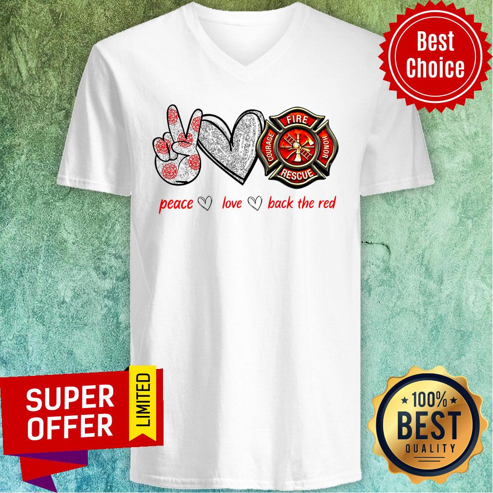 Top Peace Love Back The Red Shirt