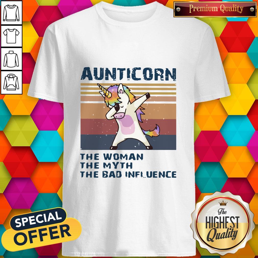 Unicorn Dabbing Aunticorn The Woman The Myth The Bad Influence Vintage Shirt