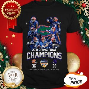 All Autographed Florida Gators 2019 Orange Bowl Champions Shirt