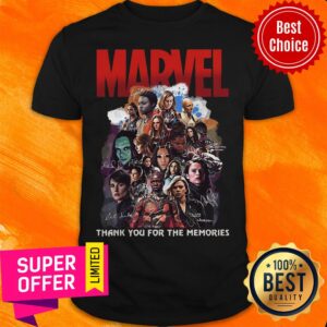 Nice Marvel All Characters Thank You For The Memories Signatures Shirt