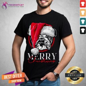 Official Santa English Bulldog Merry Christmas Dog British Bulldog English Bulldog Mom Gift T-Shirt