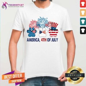 American 4th Of July Independence Dog Paw Shirt