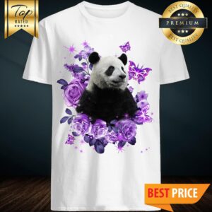 Pretty Panda Purple Flowers Classic Shirt