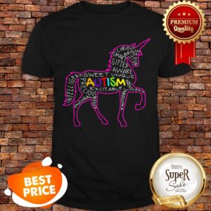 Autism Awareness Unicorn Word Cloud Shirt