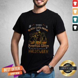 When Black Cats Prowl And Pumpkins Gleam May Luck Be Yours On Halloween Shirt