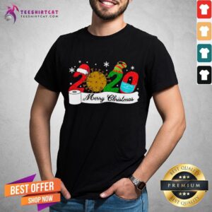 Funny Santa Elf Hat Xmas Quarantine Coronavirus Toilet paper Merry Christmas 2020 Shirt