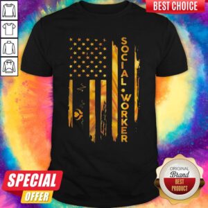 Stunning I Love Social Worker American Flag Shirt
