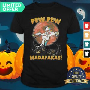 Halloween Unicorn Pew Pew Madafakas Blood Moon Shirt